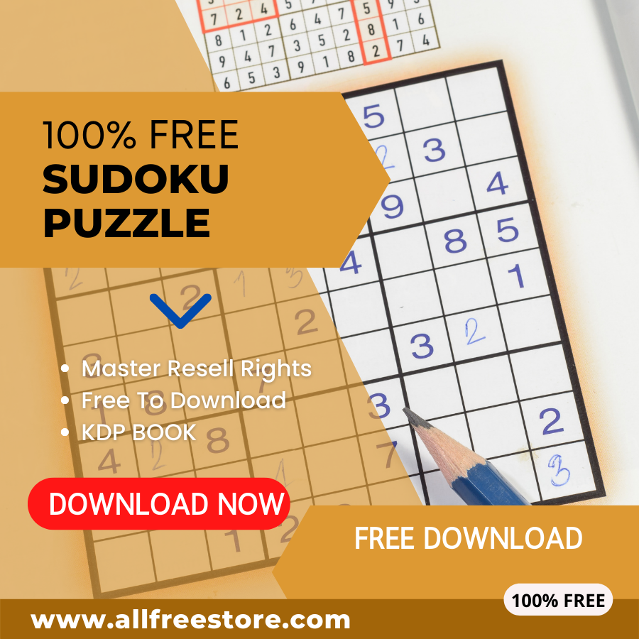 You are currently viewing 100% Free to Download Sudoku Book with  Master Resell Rights. You can sell these Sudoku Book as you want or offer them for free to anyone