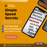 100% Free to Download Video Course with Master Resell Rights “Simple Speed Secrets” will teach you the best way to market easily on the Twitter platform and it will make a road to big earnings