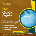 100% Free to Download eBook with master resell rights “PLR Quick Profit” for giving you a chance for learning the best way to kick start a profit-pulling online business and this will make a route to big earnings