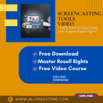 100% Free Video Course “Screen-casting Tools Video Tutorials” with Master Resell Rights is made to educate you on the skills for building new business and skyrocketing your earnings