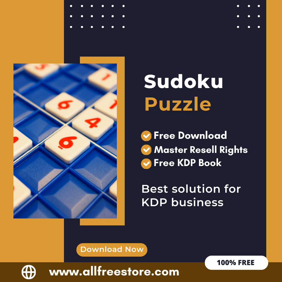 You are currently viewing 100% Free Sudoku Puzzle Book with Master Resell Rights. You can sell this Puzzle Book on Amazon KDP and Earn 100% Profit from that, Become a millionaire after selling this book