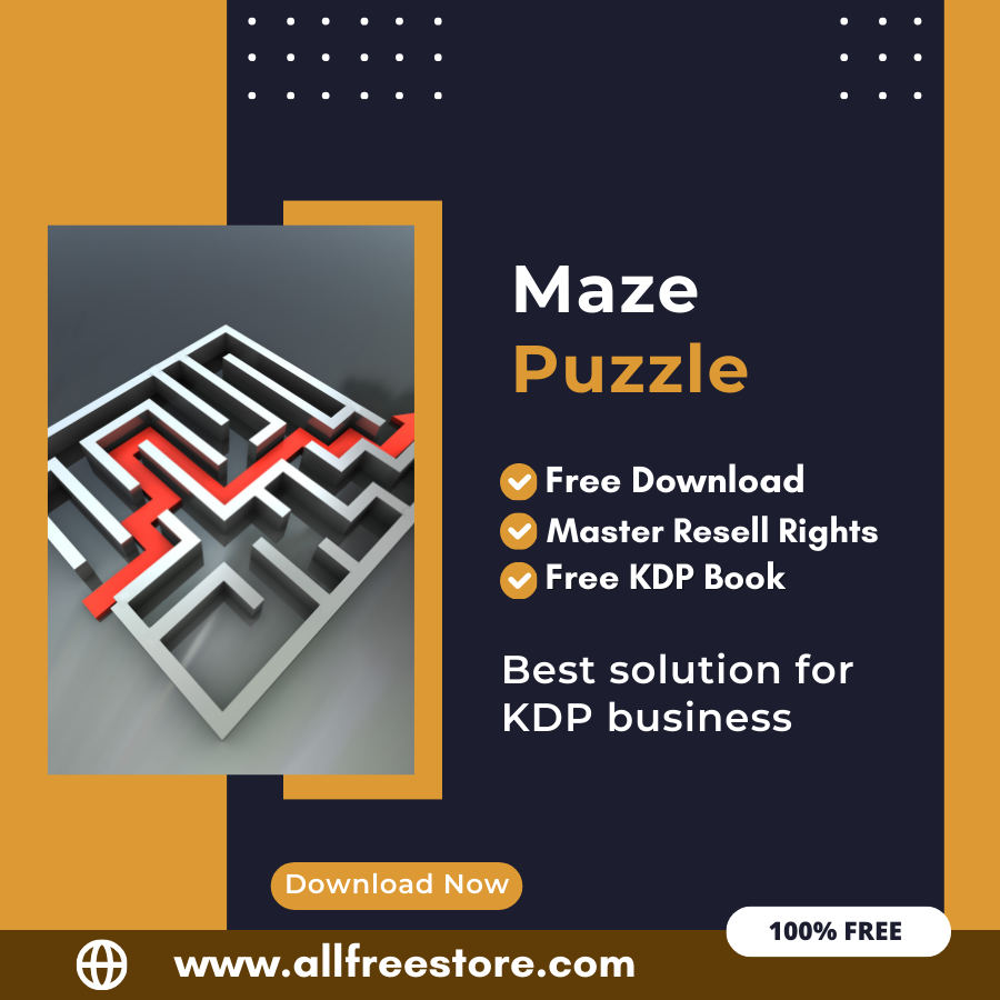 You are currently viewing 100% Free Maze Puzzle Book for Selling on Amazon KDP and Earn Money Online with master resell Rights