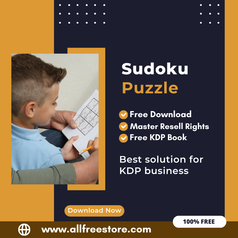 You are currently viewing 100% Free Sudoku Puzzle Book with Master Resell Rights. You can sell this Puzzle Book on Amazon KDP and Earn 100% Profit from that, Become a millionaire after selling this book